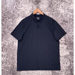 Rhone Commuter Polo XL Mens Fine Italian Fabric Blue Geometric